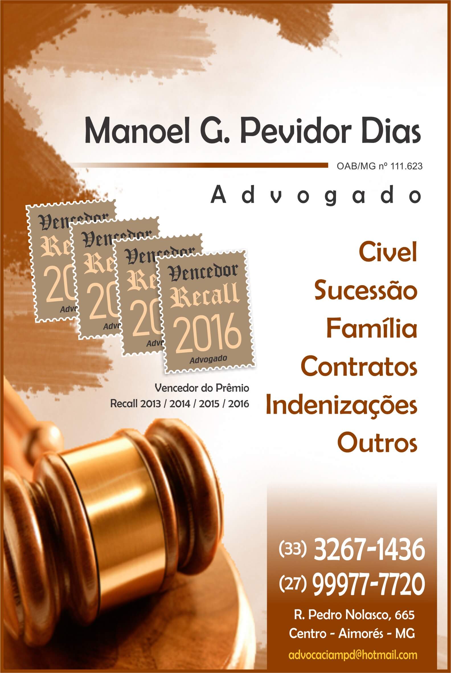Advogado Dr. Manoel G. Pevidor Dias